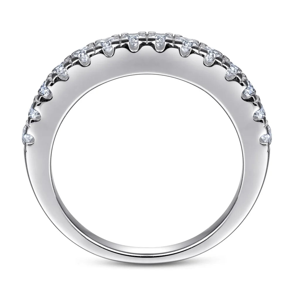 MuShan Jewelry 925 Sterling Silver Elegant Engagement Ring 5A Cubic Zirconia Rings Bands Anniversary Rings Bands  Women Gift