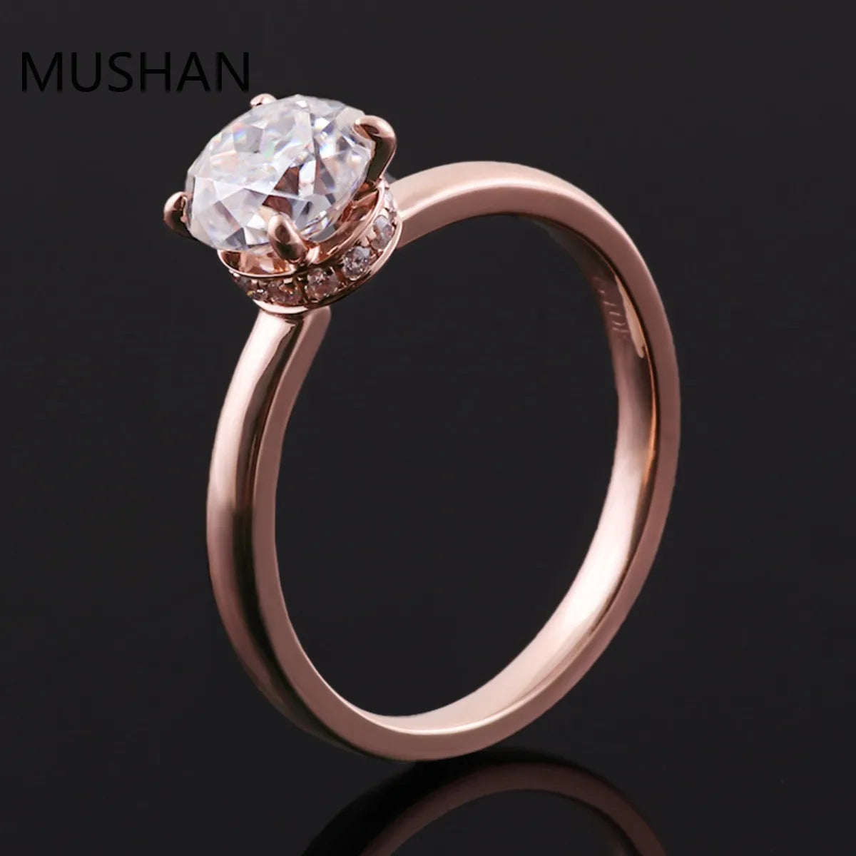 MUSHAN Luxury Custom 14K 18K Gold Rings Band Jewelry With Moissanite Diamond Lab Grown Gemstones Diamond Wedding Ring For Women