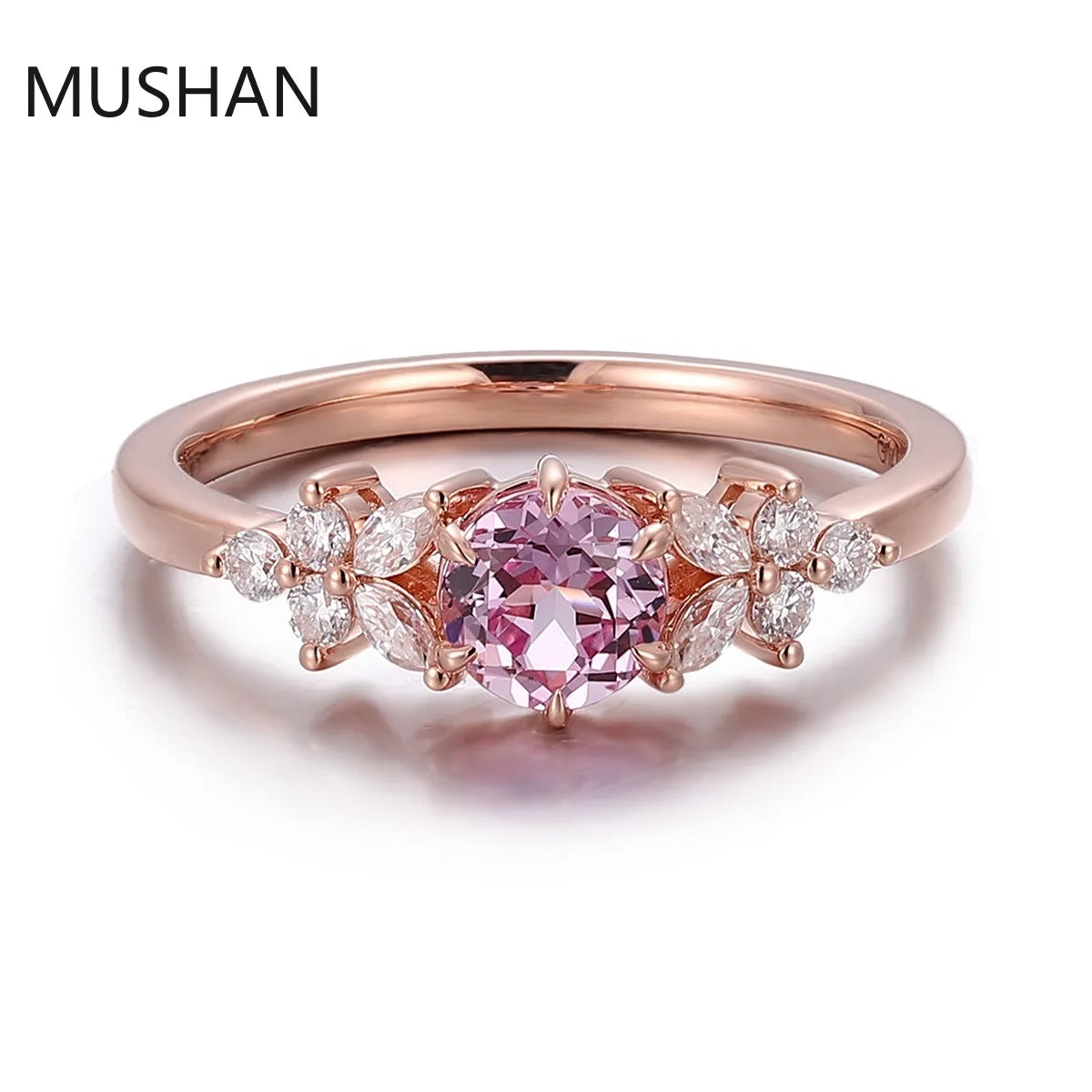 MUSHAN Luxury Custom 14K 18K Gold Rings Band Jewelry With Moissanite Diamond Lab Grown Gemstones Diamond Wedding Ring For Women