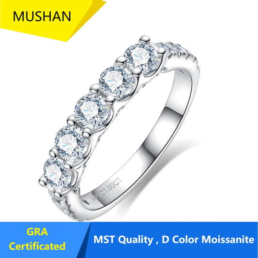 MUHAN Luxury Jewelry  925 Sterling Silver Ring Wedding Band  Women GRA Certificate Moissanite Diamond Rings D Color Fine Jewelry