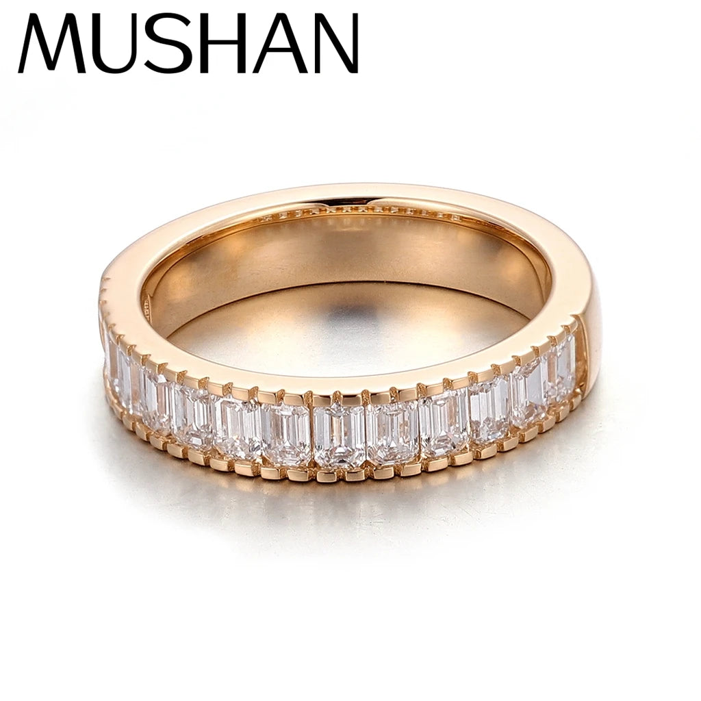 MUSHAN Custom Jewelry 10k 14k 18k Platinum PT950 s925 Silver Ring Band Lab Grown Diamond Ring for Women Platinum Gold Jewelry