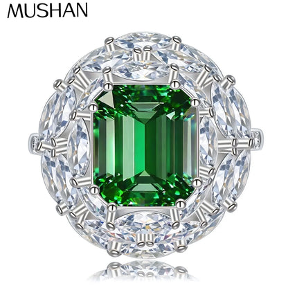 MuShan Jewelry 925 Sterling Silver Ring Wedding Band High Carbon Diamond Engagement Party Modern Style Women Rings Fine Jewelry