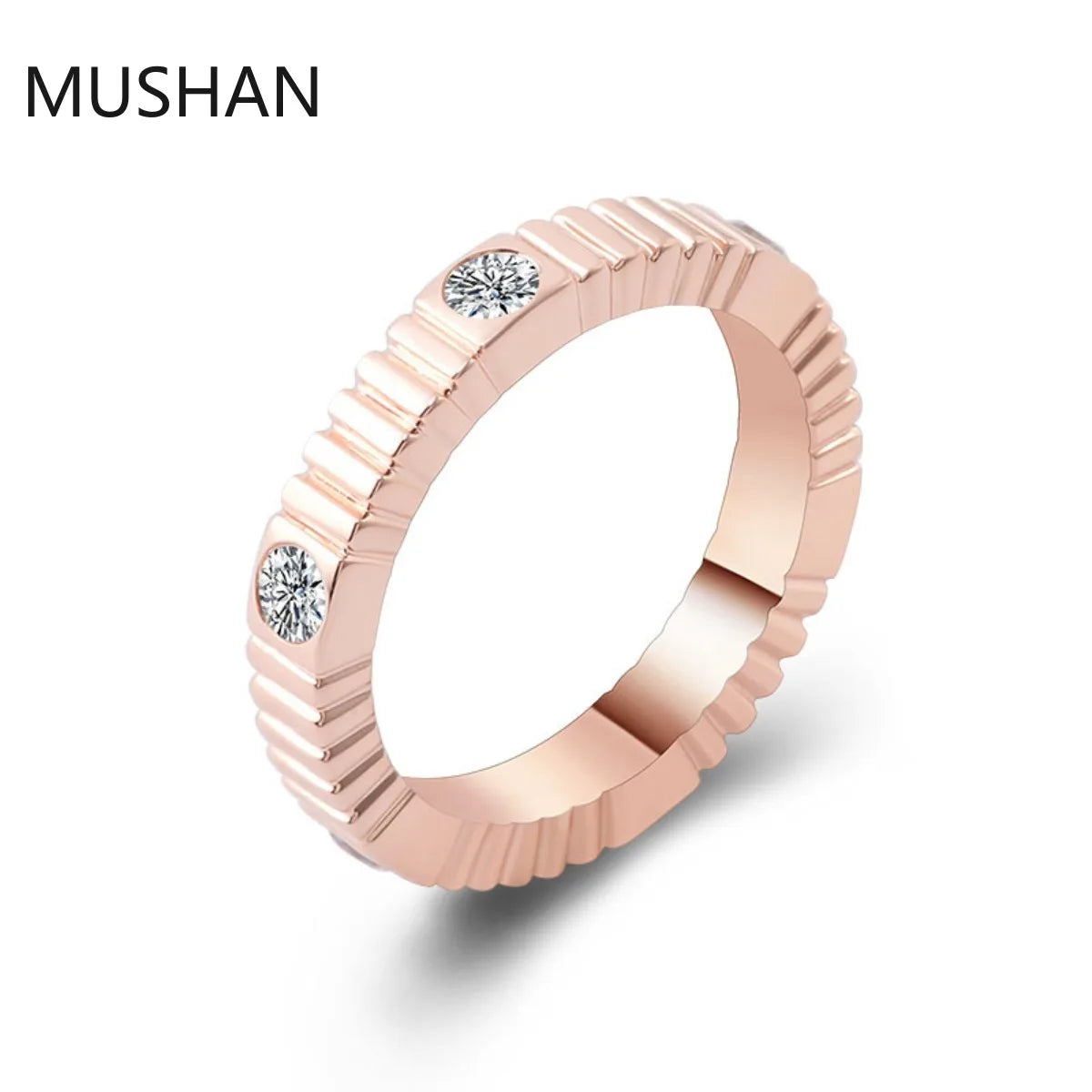 MUSHAN Luxury Custom 14K 18K Gold Rings Band Jewelry With Moissanite Diamond Lab Grown Gemstones Diamond Wedding Ring For Women