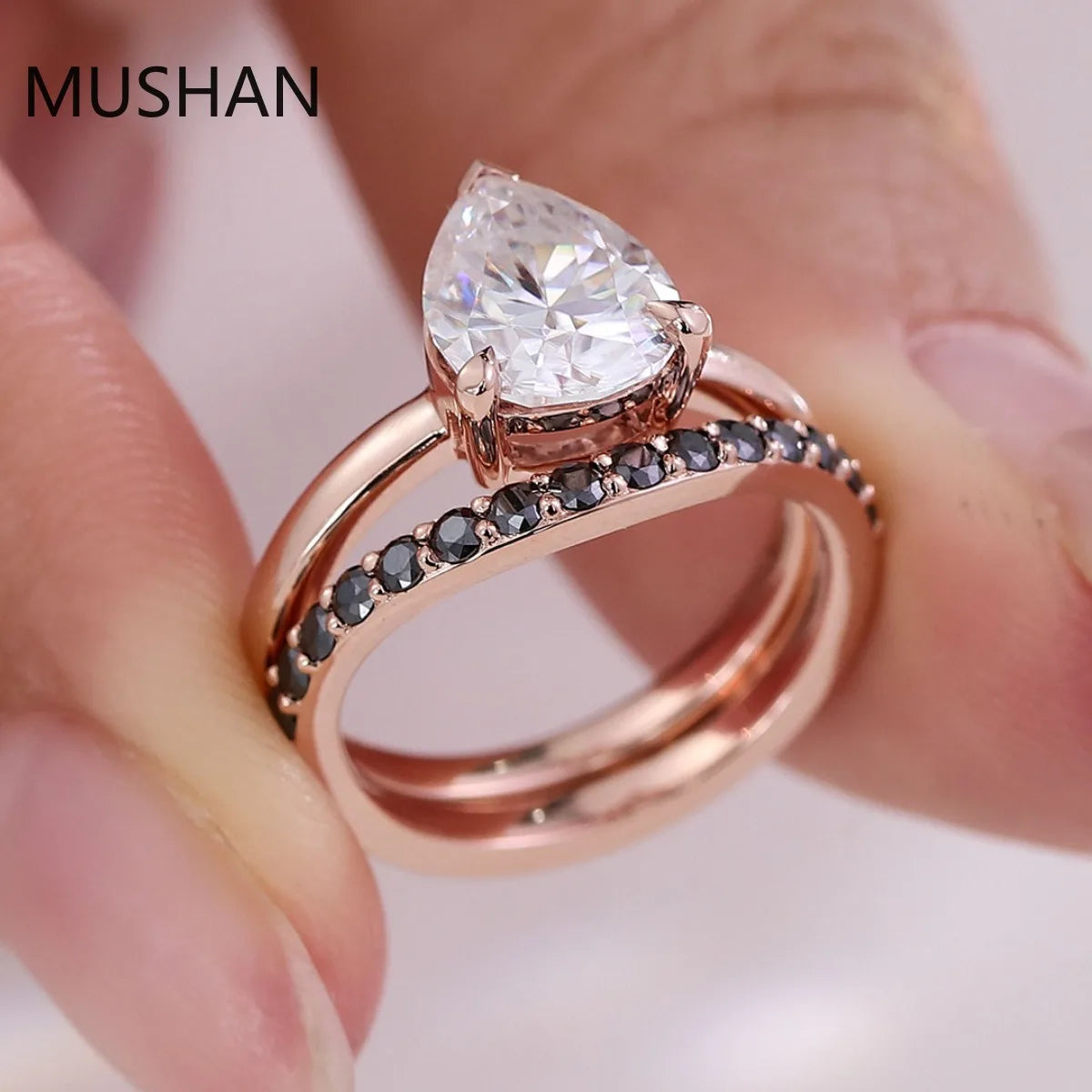 MUSHAN Luxury Custom 14K 18K Gold Rings Band Jewelry With Moissanite Diamond Lab Grown Gemstones Diamond Wedding Ring For Women