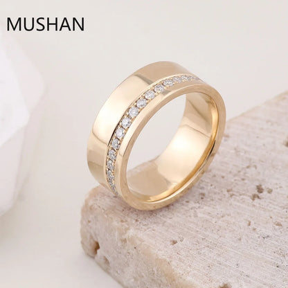 MUSHAN Luxury Custom 14K 18K Gold Rings Band Jewelry With Moissanite Diamond Lab Grown Gemstones Diamond Wedding Ring For Women