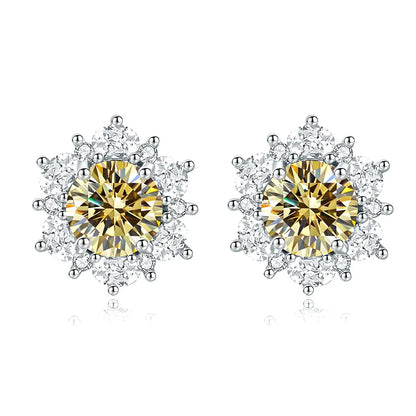 MuShan Jewelry 925 Sterling Silver Stud Earrings Dangle High Carbon Diamond Birthday Gift Modern Women Earring Fine Jewelry