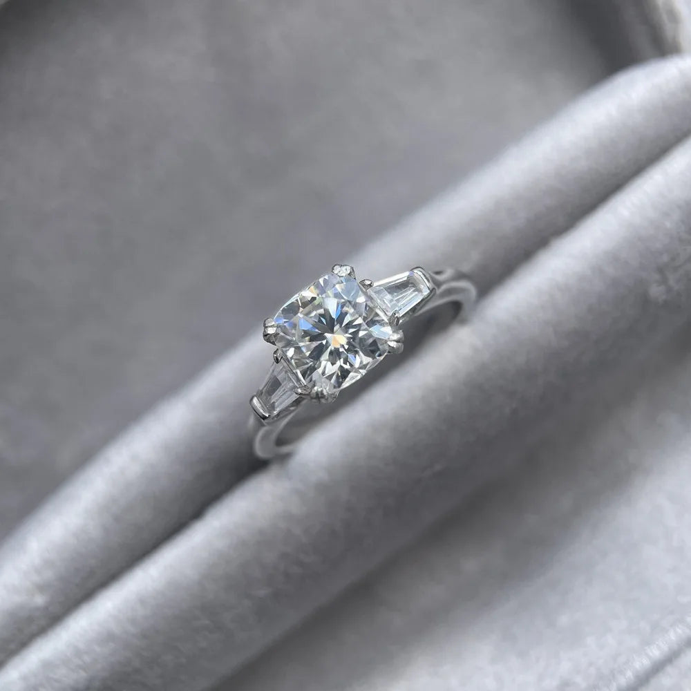 Bague MUSHAN Luxury Jewelry en argent sterling 925 pour femme, diamant moissanite certifié GRA, émeraude, couleur D, joaillerie fine