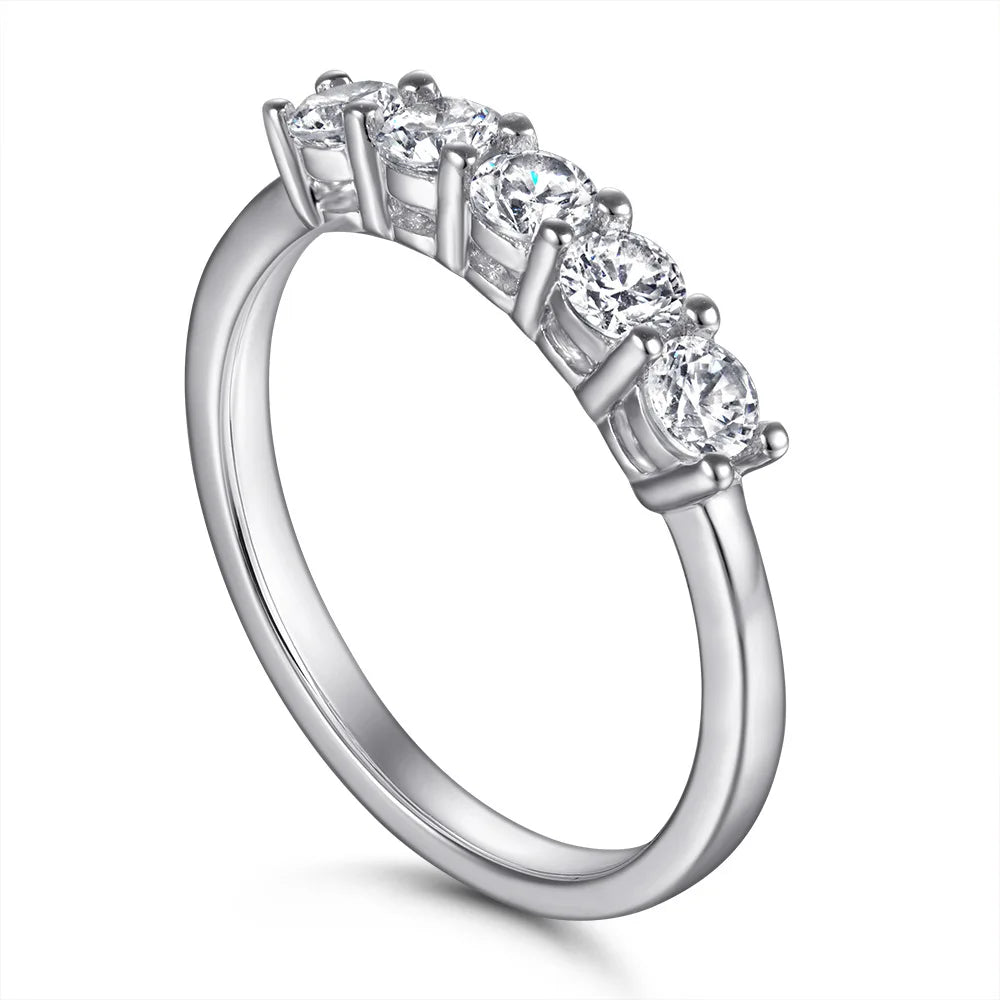 MuShan Jewelry 925 Sterling Silver Rings Bands Engagement Ring 5A Cubic Zirconia  Women  Her Anniversary  Women Gift