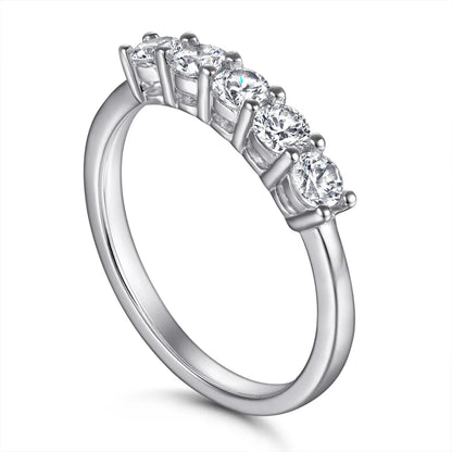 MuShan Jewelry 925 Sterling Silver Rings Bands Engagement Ring 5A Cubic Zirconia  Women  Her Anniversary  Women Gift