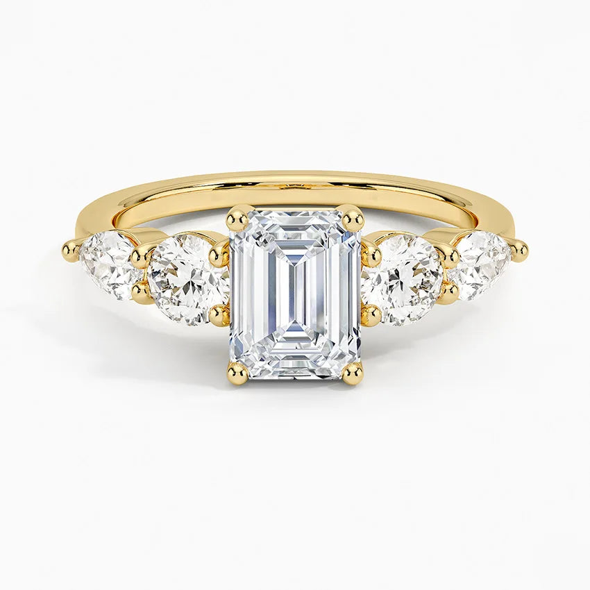 Anillo de plata de ley 925 MuShan Luxury Jewelry, anillo vintage de moissanita para esposa, bañado en oro real de 18 quilates, joyería fina con patente MST