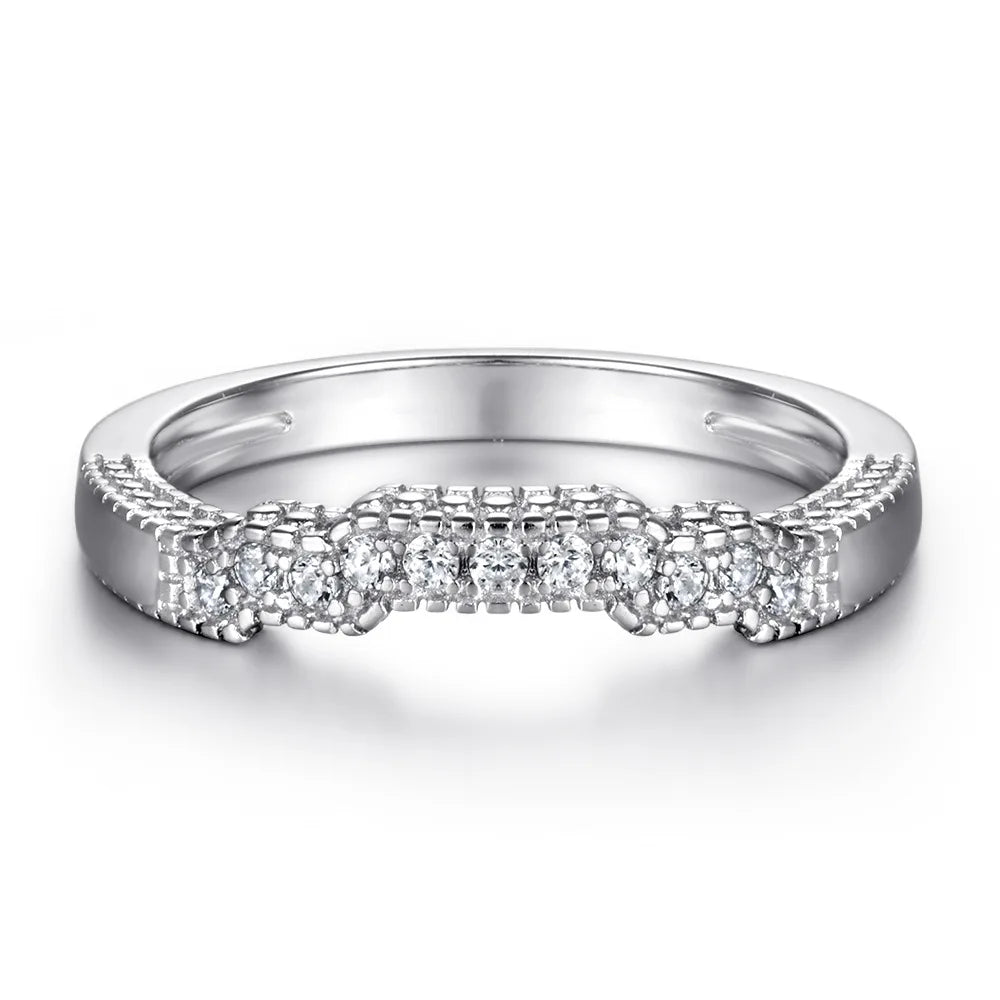 MuShan Jewelry 925 Sterling Silver Romantic Engagement Ring 5A Cubic Zirconia Valentine Anniversary Rings Bands  Women Gift