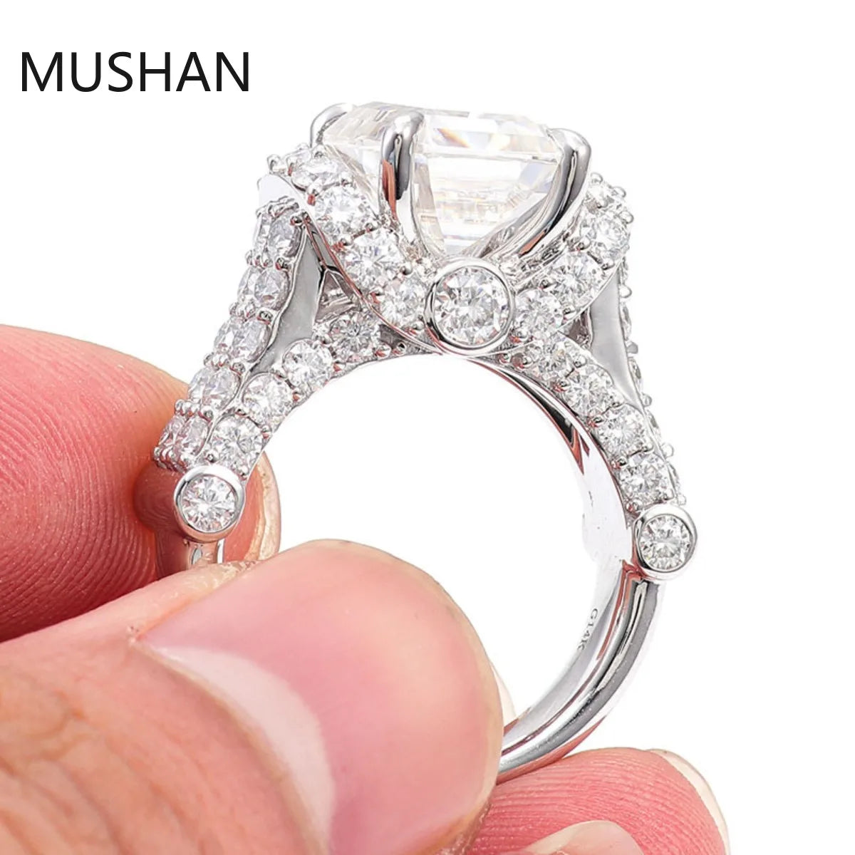 MUSHAN Luxury Custom 14K 18K Gold Rings Band Jewelry With Moissanite Diamond Lab Grown Gemstones Diamond Wedding Ring For Women