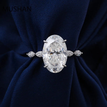 MUSHAN Luxury Custom 14K 18K Gold Rings Band Jewelry With Moissanite Diamond Lab Grown Gemstones Diamond Wedding Ring For Women