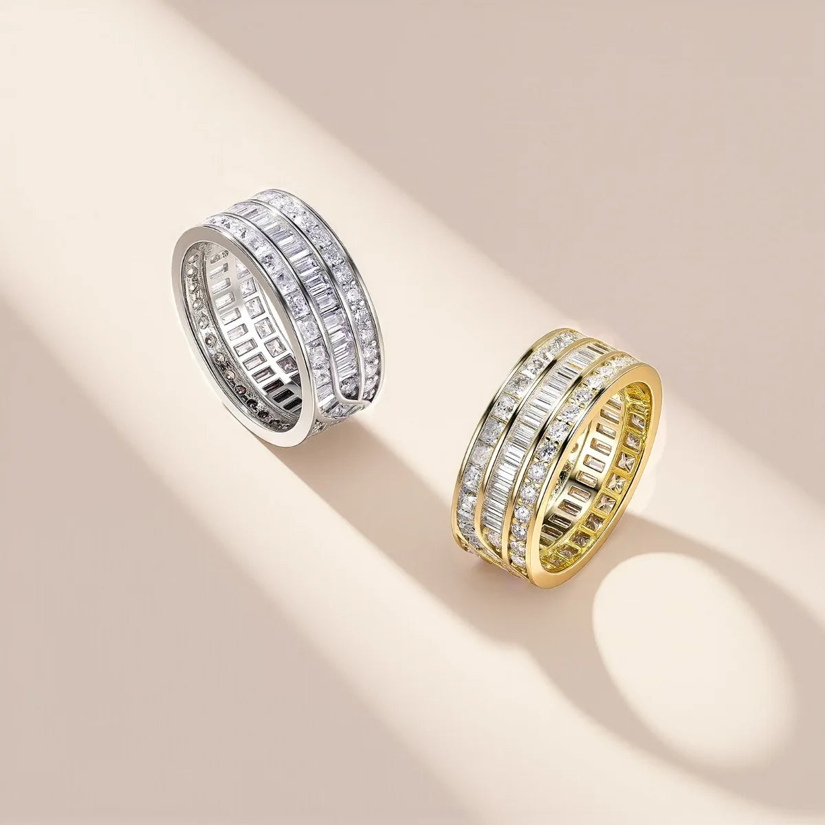 Anillo de lujo MUSHAN de plata de ley 925 para mujer, con diamante de moissanita certificado por GRA, esmeralda, color D, joyería fina