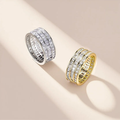 Anillo de lujo MUSHAN de plata de ley 925 para mujer, con diamante de moissanita certificado por GRA, esmeralda, color D, joyería fina