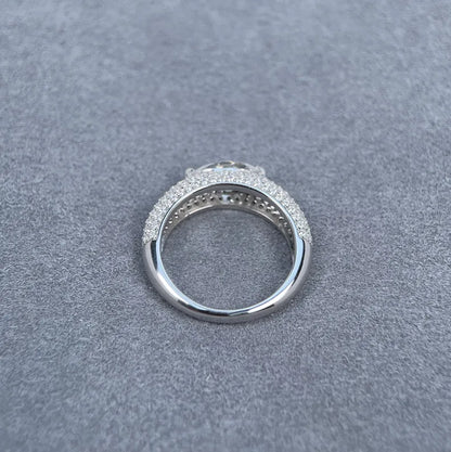 Anillo de compromiso de plata de ley 925 marca MuShan con diamante de moissanita, color D, VVS1, joyería fina patentada MST para mujer