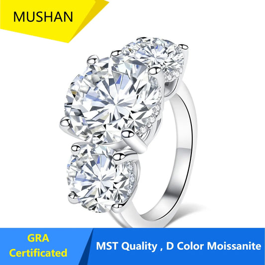 MUHAN Luxury Jewelry  925 Sterling Silver Ring Wedding Band  Women GRA Certificate Moissanite Diamond Rings D Color Fine Jewelry