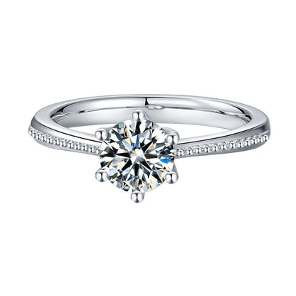 MuShan Jewelry 925 Sterling Silver Ring Moissanite D Color VVS Luxury Round Bold Sophisticated Rings Diamond Accessories