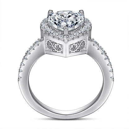 MuShan Jewelry 925 Sterling Silver Rings Bands Engagement Ring 7A Cubic Zirconia  Women Anniversary Sparkle  Women Gift