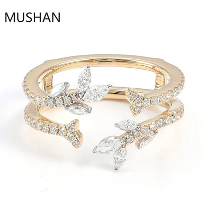 MUSHAN Luxury Custom 14K 18K Gold Rings Band Jewelry With Moissanite Diamond Lab Grown Gemstones Diamond Wedding Ring For Women