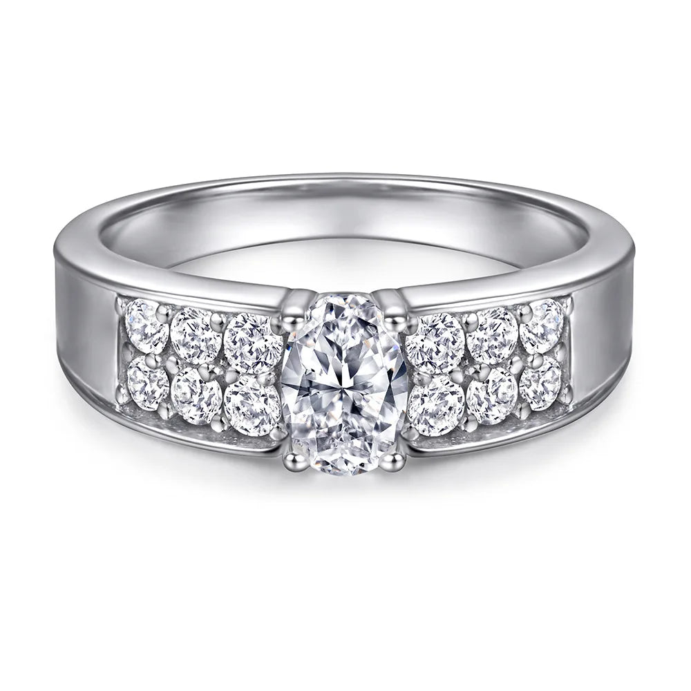 Anillo de plata de ley 925 con circonita 7A corte Asscher de MuShan Luxury Jewelry, joyería fina chapada en rodio para regalo de vacaciones para novia