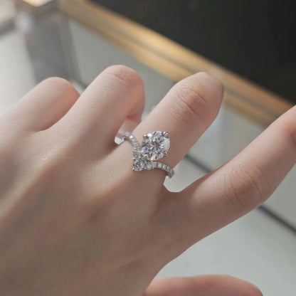 MUHAN Luxury Jewelry  925 Sterling Silver Ring Wedding Band  Women GRA Certificate Moissanite Diamond Rings D Color Fine Jewelry