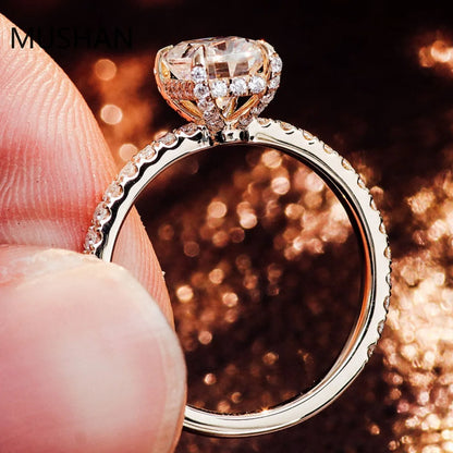 MUSHAN Luxury Custom Luxury 14K Gold 18K Gold Rings Band Jewelry D Color VVS Moissanite Diamond Wedding Bridal Ring For Women
