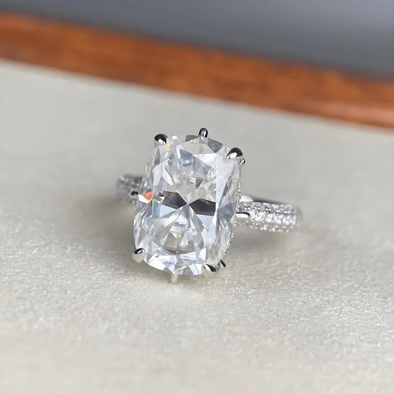 MUSHAN Luxury Jewelry925 Sterling Silver Ring Moissanite Handmade Ring for Women 18K Real Gold Plated MST Patent Jewellery