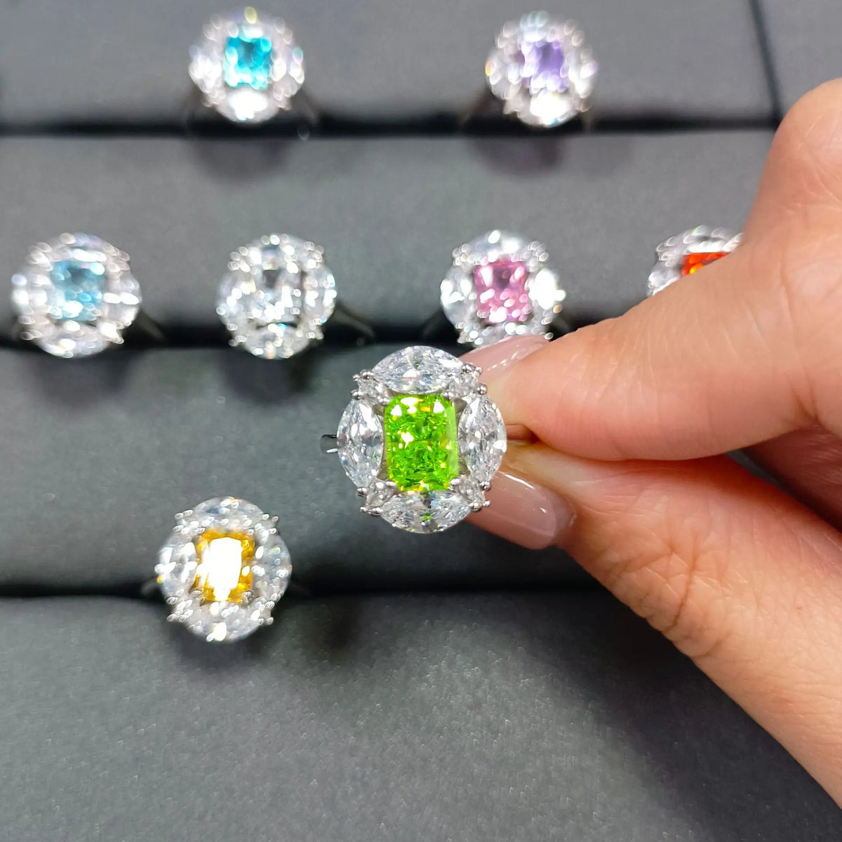 Bague de mariage MuShan Jewelry en argent sterling 925 avec diamant à haute teneur en carbone, cadeau de Noël, cadeau pour elle, bagues pour femmes, joaillerie fine