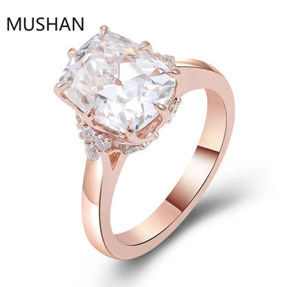 MUSHAN Luxury Custom 14K 18K Gold Rings Band Jewelry With Moissanite Diamond Lab Grown Gemstones Diamond Wedding Ring For Women