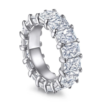 MuShan Jewelry 925 Sterling Silver Rings Bands Engagement Ring 7A Cubic Zirconia  Women Romantic Anniversary  Women Gift