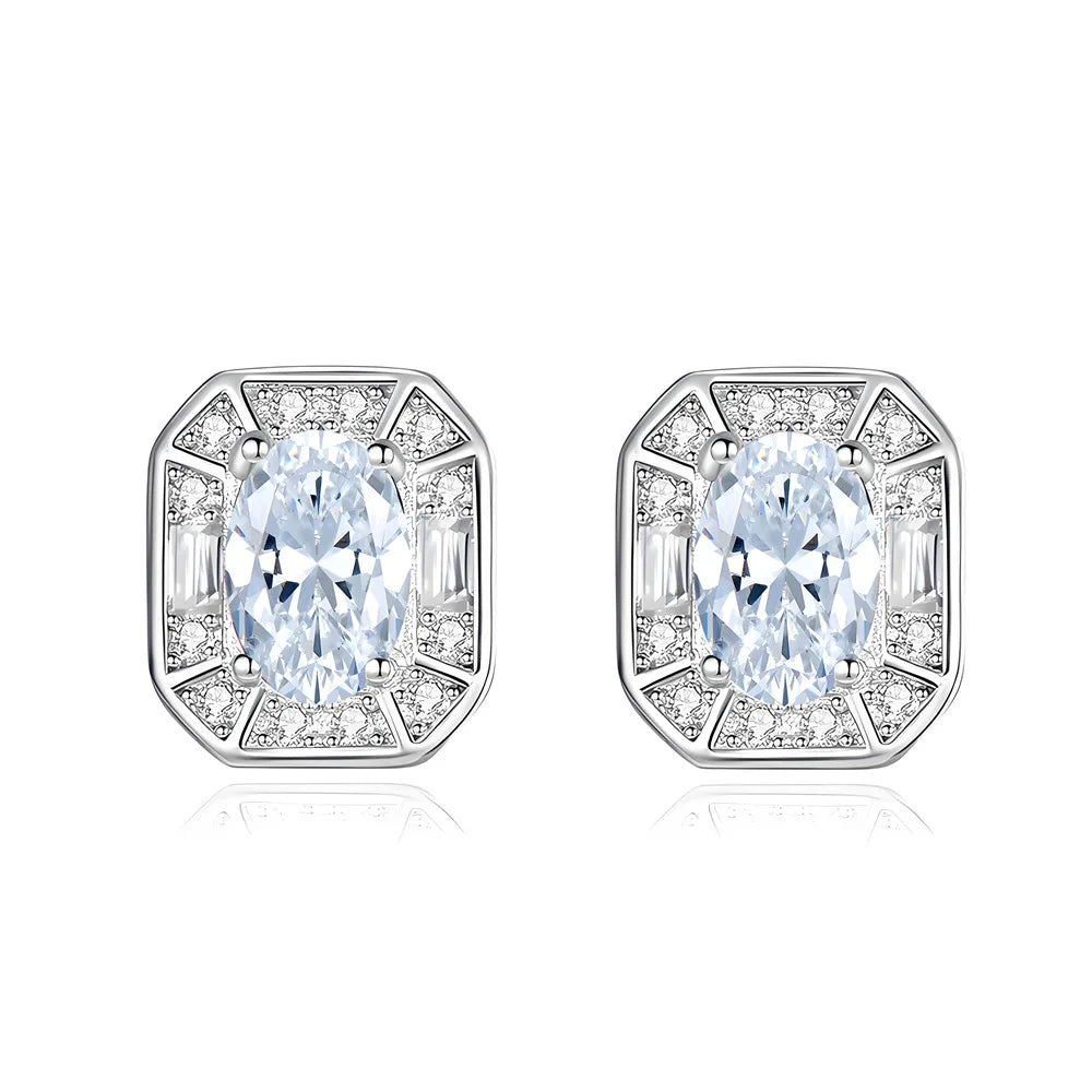 MuShan Luxury Jewelry 925 Sterling Silver Dangling Earrings Sparkling Moissanite Bridal Party Ladies 18K Gold Plated MST Patent