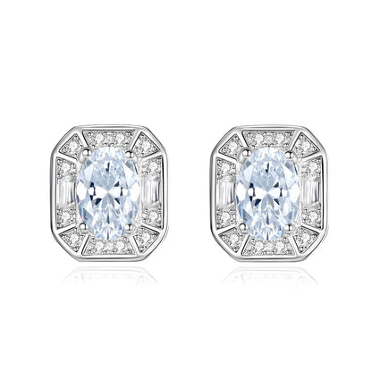 MuShan Luxury Jewelry 925 Sterling Silver Dangling Earrings Sparkling Moissanite Bridal Party Ladies 18K Gold Plated MST Patent