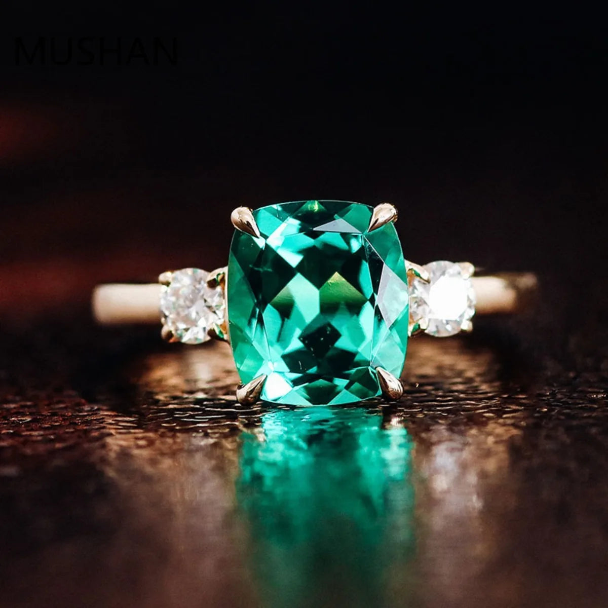 MUSHAN Luxury Custom 14K 18K Gold Rings Band Jewelry With Moissanite Diamond Lab Grown Gemstones Diamond Wedding Ring For Women
