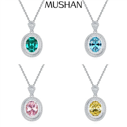 MuShan Jewelry 925 Sterling Silver Necklace Pendant Chain HCD Diamonds Minimalist Style Romantic Style Women Necklaces Jewelry