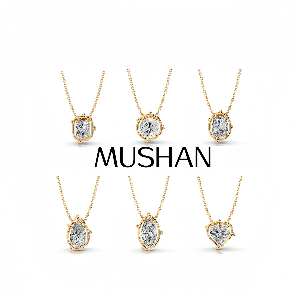 Collar de plata de ley 925 marca MuShan con diamante de moissanita, gargantilla para boda para chicas, colgante con patente MST chapado en oro de 18K