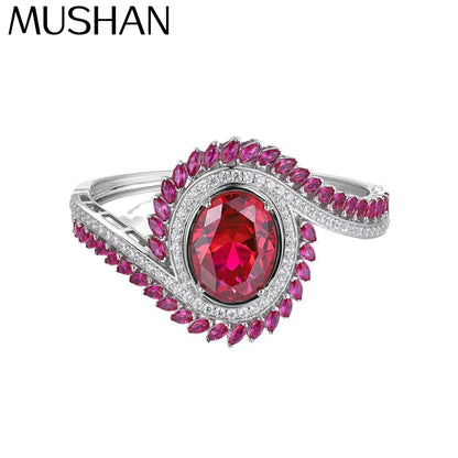MuShan Jewelry 925 Sterling Silver Bracelets Bangles Tennis Bracelet 7A Zircon Classic Engagement Anniversary Women