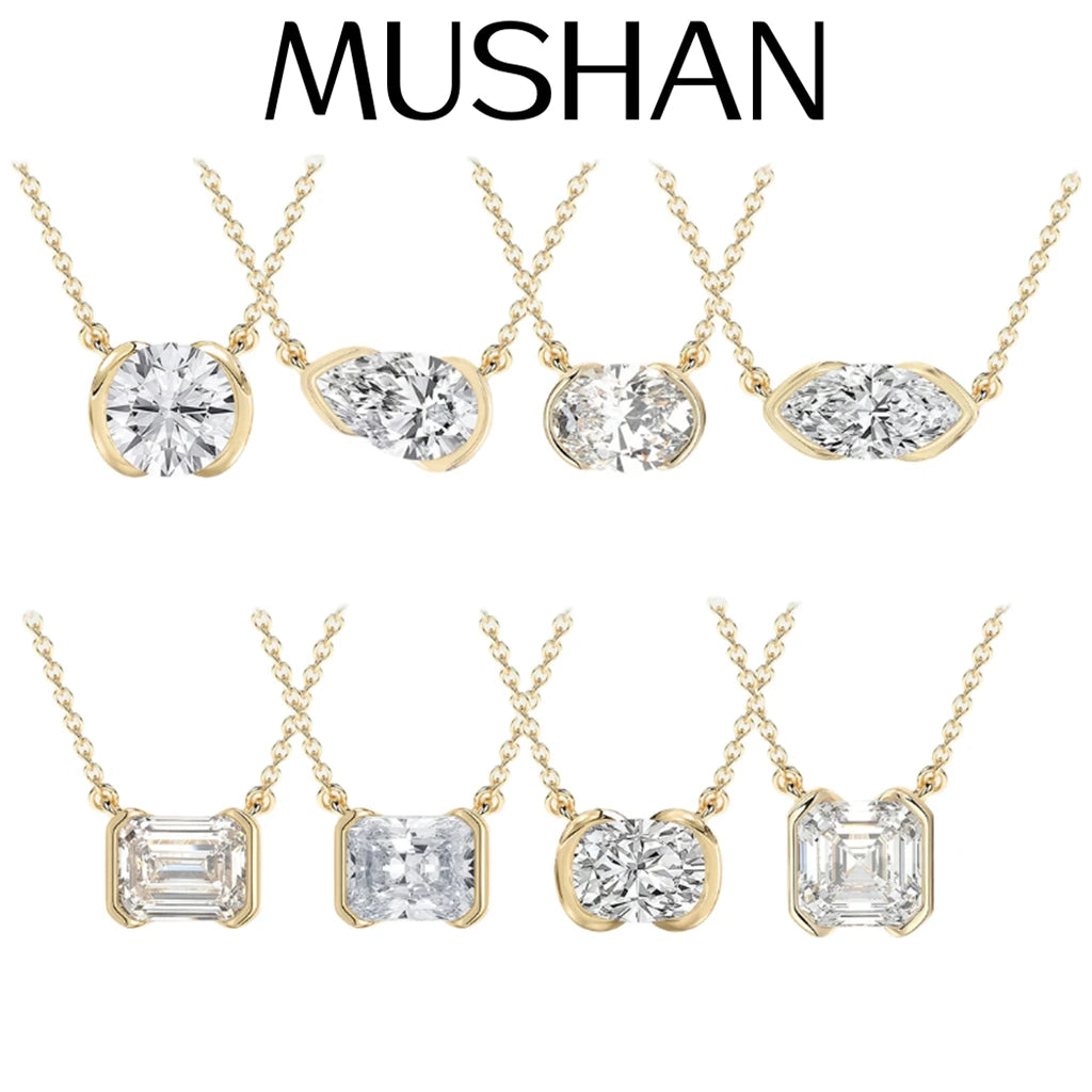 MUSHAN Bijoux sur mesure Collier en argent sterling 925 Moissanite couleur D VVS1 Pendentifs de luxe pour femme pour demande en mariage Diamant