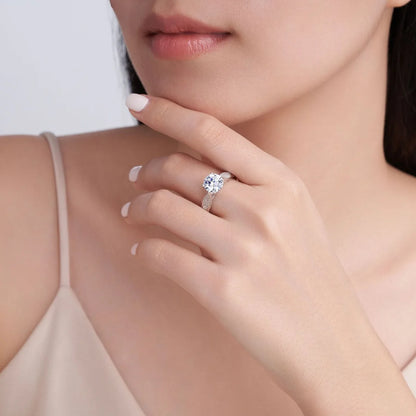 Bague MUSHAN Luxury Jewelry en argent sterling 925 pour femme, avec diamant moissanite émeraude de 2,2 ct certifié GRA, couleur D, bijou raffiné