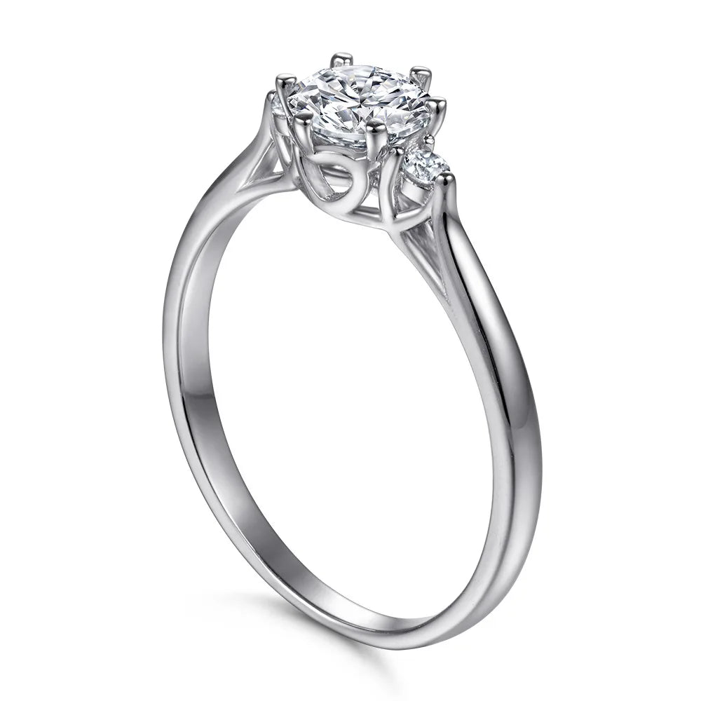 MuShan Jewelry 925 Sterling Silver Rings Bands Engagement Ring 7A Cubic Zirconia  Women Valentine Rings Bands  Women Gift