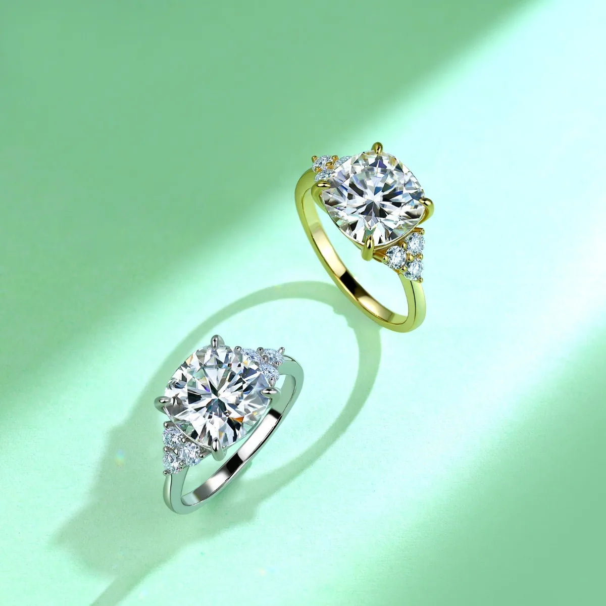 MUSHAN Luxury Jewelry 925 Sterling Silver Ring Band Women GRA Certificated Moissanite Diamond Emerald D Color Rings Fine Jewelry