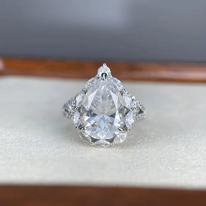 Anillo de plata de ley 925 marca MuShan, anillo formal de moissanita VVS para pareja, chapado en oro de 18K, joyería fina con patente MST