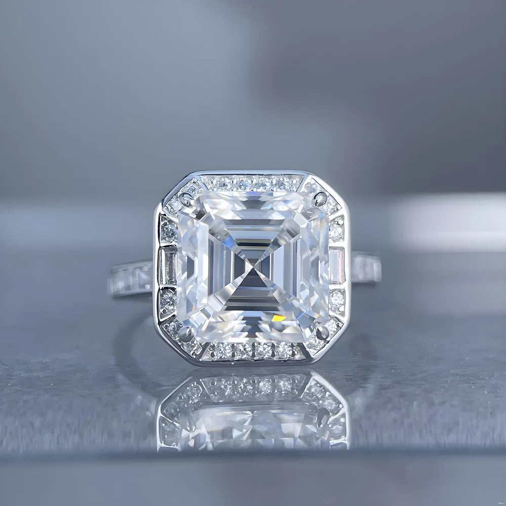 Anillo de lujo MUSHAN de plata de ley 925 con moissanita VVS, anillo casual para esposa, chapado en oro auténtico de 18K, anillos con patente MST