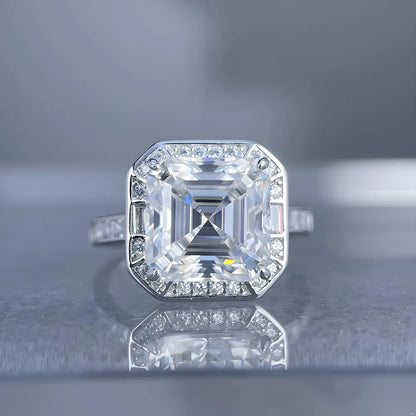 Anillo de lujo MUSHAN de plata de ley 925 con moissanita VVS, anillo casual para esposa, chapado en oro auténtico de 18K, anillos con patente MST