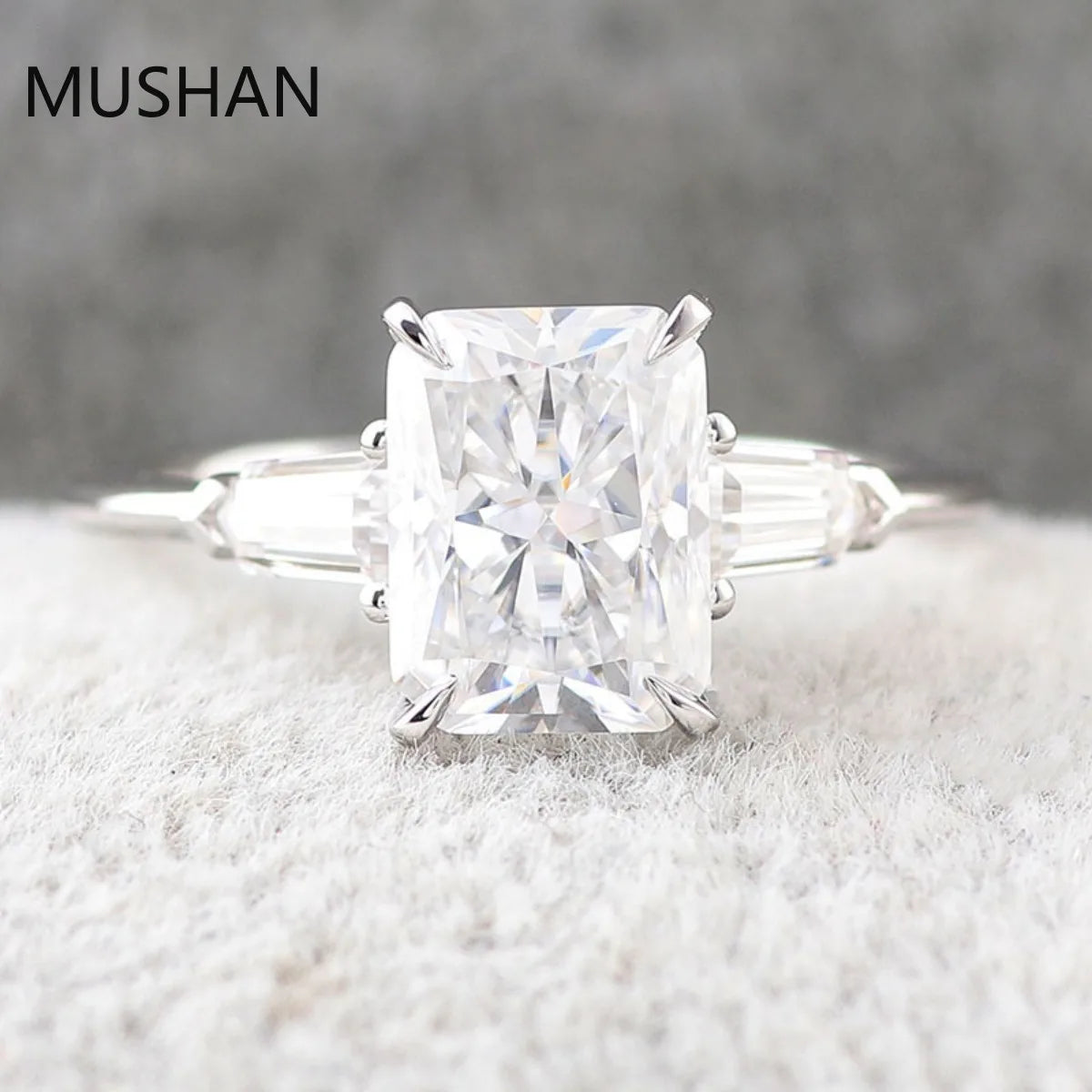 MUSHAN Luxury Custom 14K 18K Gold Rings Band Jewelry With Moissanite Diamond Lab Grown Gemstones Diamond Wedding Ring For Women