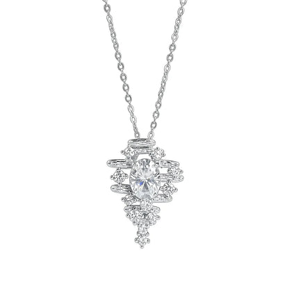 Collar de plata de ley 925 marca MuShan, 20 pulgadas, diseño floral con moissanita para boda de chicas, chapado en oro auténtico, patente MST, 20 pulgadas