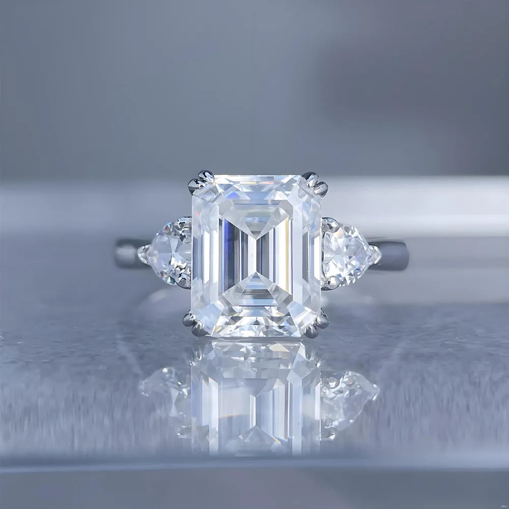 Bague de luxe MUSHAN en argent sterling 925, bague cocktail ronde en moissanite pour fiancée, plaqué or 18K, bagues brevetées MST