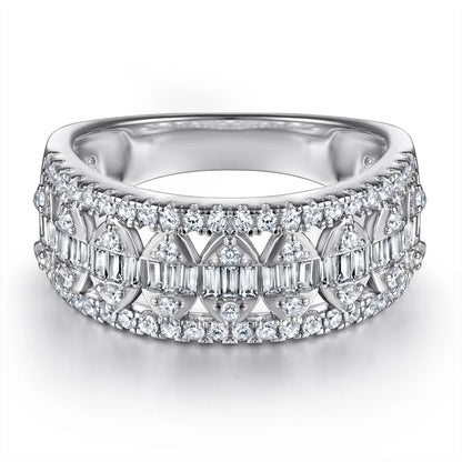 Anillos de banda de plata de ley 925 de MuShan Jewelry, anillo de compromiso, anillos de banda de circonita cúbica 7A, regalo romántico de aniversario para mujer