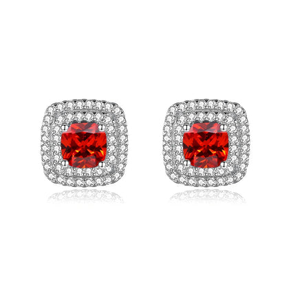 MuShan Jewelry 925 Sterling Silver Stud Earrings Dangle HCD Gemstones Romantic Statement Jewelry Women Earring Fine Jewelry