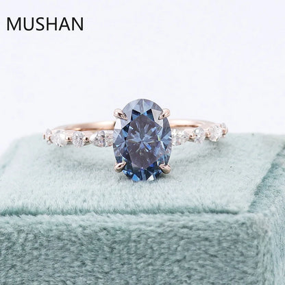 MUSHAN Luxury Custom 14K 18K Gold Rings Band Jewelry With Moissanite Diamond Lab Grown Gemstones Diamond Wedding Ring For Women